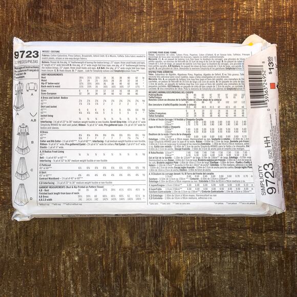 Simplicity Sewing Pattern 9723 Mary Poppins Edwardian Stage Costume 6-12 UNCUT - Picture 2 of 2